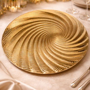 Golden Spiral Charger Plate
