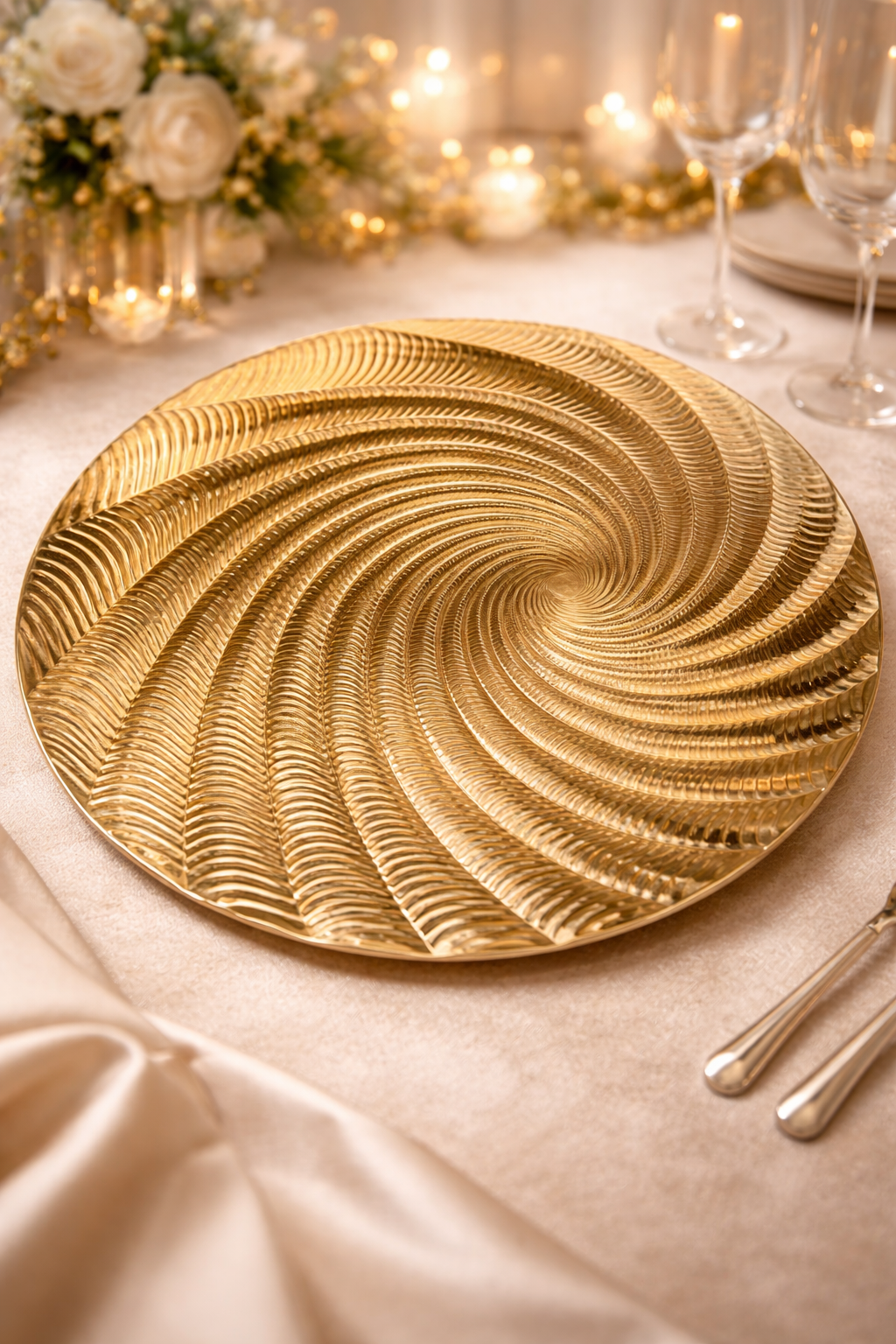 Golden Spiral Charger Plate