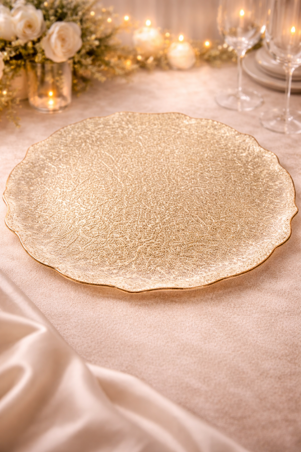 Champagne Textured Charger Plate