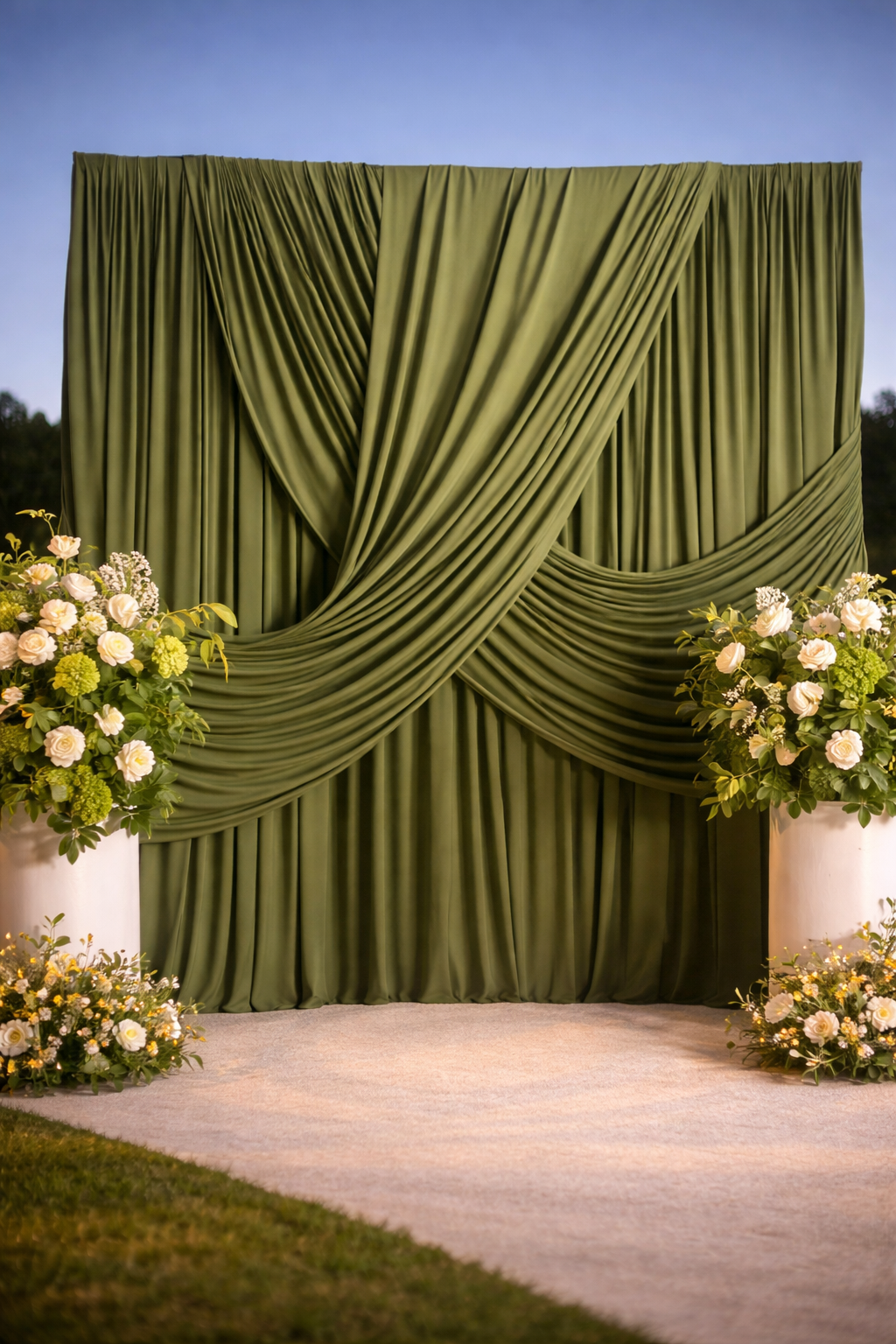 Sage Luxe Draped Backdrop